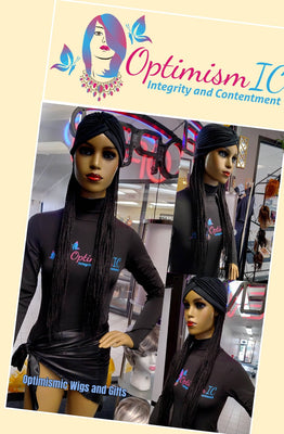 Kiana black Braided Caps Synthetic 32 inch Wigs $59 - OptimismIC Wigs and Gifts