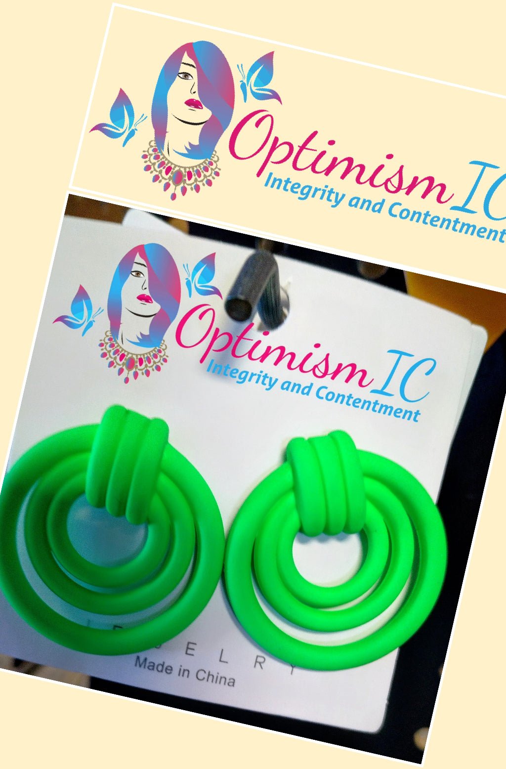 Lime Green Earrings Women's Jewelry $7 OptimismIC Wigs and Gifts - OptimismIC Wigs and Gifts