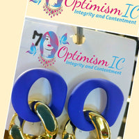 Navy & Gold Earrings $7 OptimismIC Wigs and Gifts - OptimismIC Wigs and Gifts