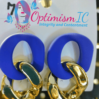 Navy & Gold Earrings $7 OptimismIC Wigs and Gifts - OptimismIC Wigs and Gifts