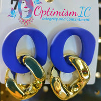 Navy & Gold Earrings $7 OptimismIC Wigs and Gifts - OptimismIC Wigs and Gifts