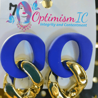 Navy & Gold Earrings $7 OptimismIC Wigs and Gifts - OptimismIC Wigs and Gifts