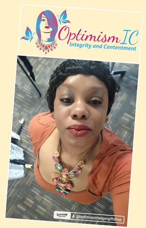 Nia Black Pixie Wig $69 Optimismic Wigs and Gifts 1201 S Robert Street St Paul Minnesota 55118 modeled by Tacandrya Patterson