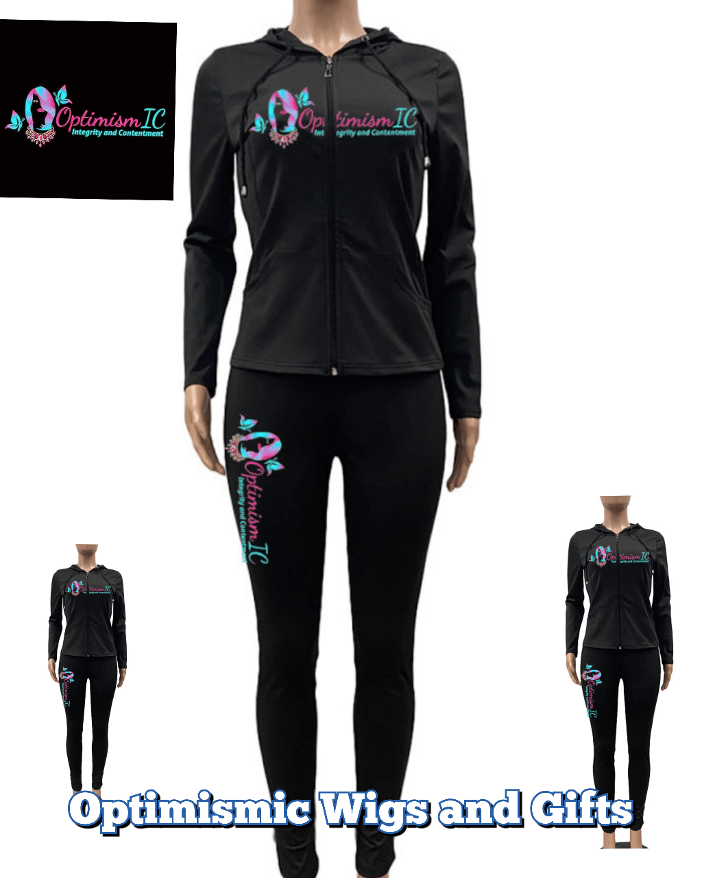OptimismIC Integrity and Contentment 2pc Jogging Suit $35 Optimismic Wigs and Gifts St Paul MN - OptimismIC Wigs and Gifts