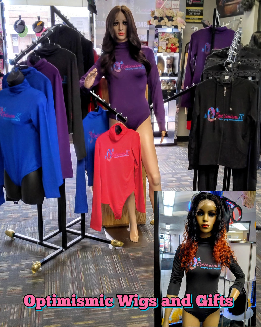 OptimismIC Integrity and Contentment Bodysuits $20 at Optimismic Wigs and Gifts St Paul MN - OptimismIC Wigs and Gifts