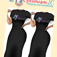 OptimismIC Integrity and Contentment Fitted Bodycon Dresses $25 at Optimismic Wigs and Gifts - OptimismIC Wigs and Gifts