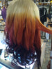 Custom Dyed Paradise Tricolored 22 inch Ombre Human Hair Lace front wigs $195 OptimismIC Wigs and Gifts St Paul MN. Wigs under $200. Gifts under $200.