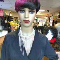 Buy pink human hair wigs and crystal necklace sets from optimismic wigs and gifts shop.