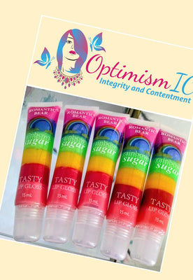 Rainbow Sugar 🌈 Tasty Lip Gloss $4 Optimismic Wigs and Gifts St Paul Minnesota 55118 - OptimismIC Wigs and Gifts