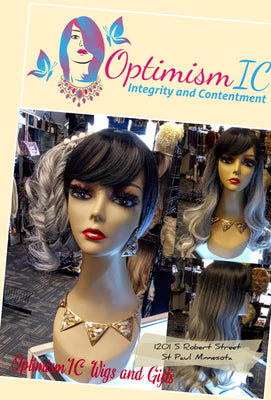 Raven Synthetic Gray Ombre Glueless Body wave Wigs $59 OptimismIC Wigs and Gifts Shop West St Paul MN - OptimismIC Wigs and Gifts
