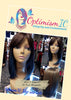Reagan $59 peekaboo Synthetic 12inch Glueless Chocolate and Blue Wigs OptimismIC Wigs and Gifts St Paul MN. Peekaboo wigs under $60. Gifts under $60.