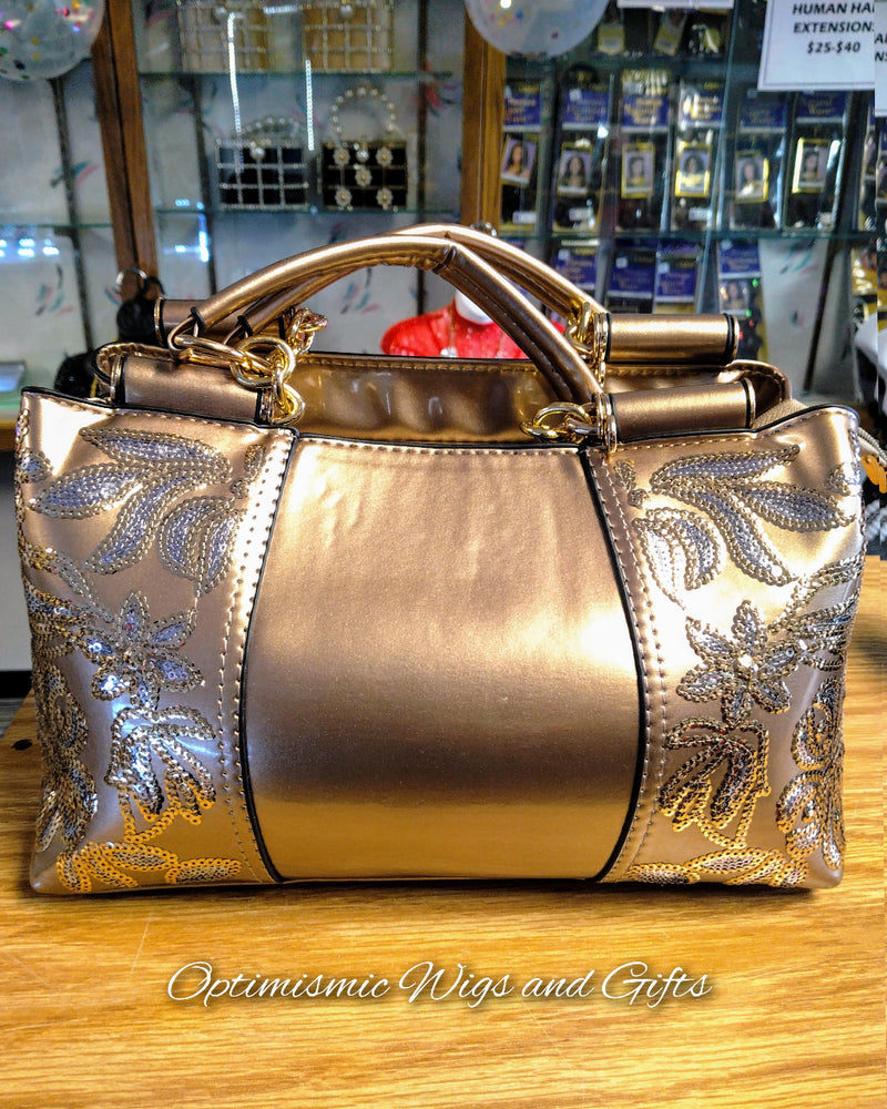 Rose gold coloured handbags deals