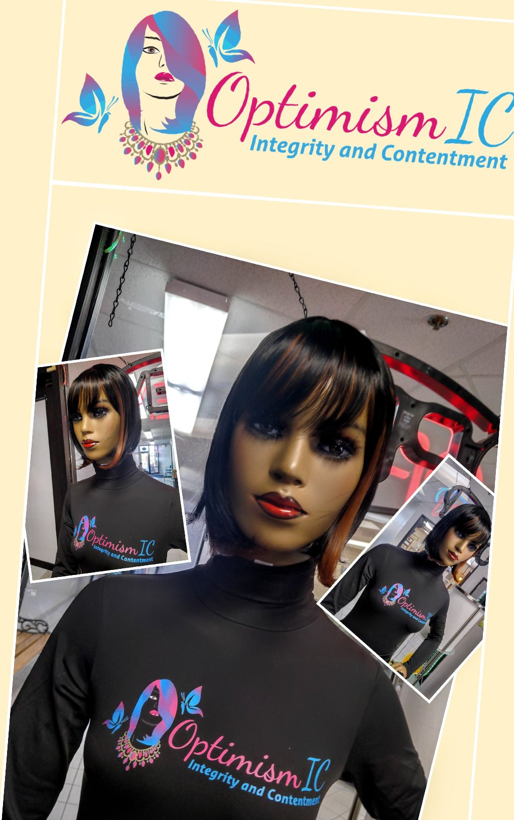 Shayla Wigs Glueless 1b/27 Bob with bangs $59 Optimismic Wigs and Gifts - OptimismIC Wigs and Gifts