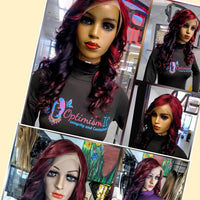 Starlet 13x6 black cherry violet burgundy HD Lace 26inch Human Hair Lace Front Wigs $195 - OptimismIC Wigs and Gifts