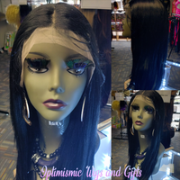 Black synthetic long Fashion lace front wig at optimismic wigs and gifts shop.