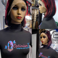 Symphony HD Lace Black Burgundy Human Hair Bob Wigs $99 OptimismIC Wigs & Gifts - OptimismIC Wigs and Gifts