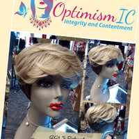 Terry Blonde ombre synthetic glueless Wigs with bangs $59 at Optimismic Wigs and Gifts St Paul MN 55118 - OptimismIC Wigs and Gifts