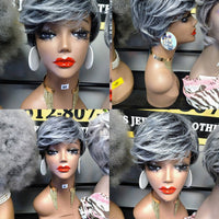 Terry Gray Synthetic glueless Pixie Cut Wig $69 Optimismic Wigs and Gifts - OptimismIC Wigs and Gifts