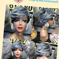 Terry Gray Synthetic glueless Pixie Cut Wig $69 Optimismic Wigs and Gifts - OptimismIC Wigs and Gifts