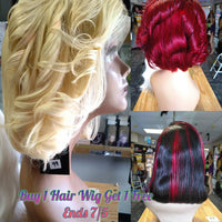 Trish 613 Human Hair Blonde Bob Wig 12inch $99 OptimismIC Wigs and Gifts St Paul Minnesota 55118 - OptimismIC Wigs and Gifts