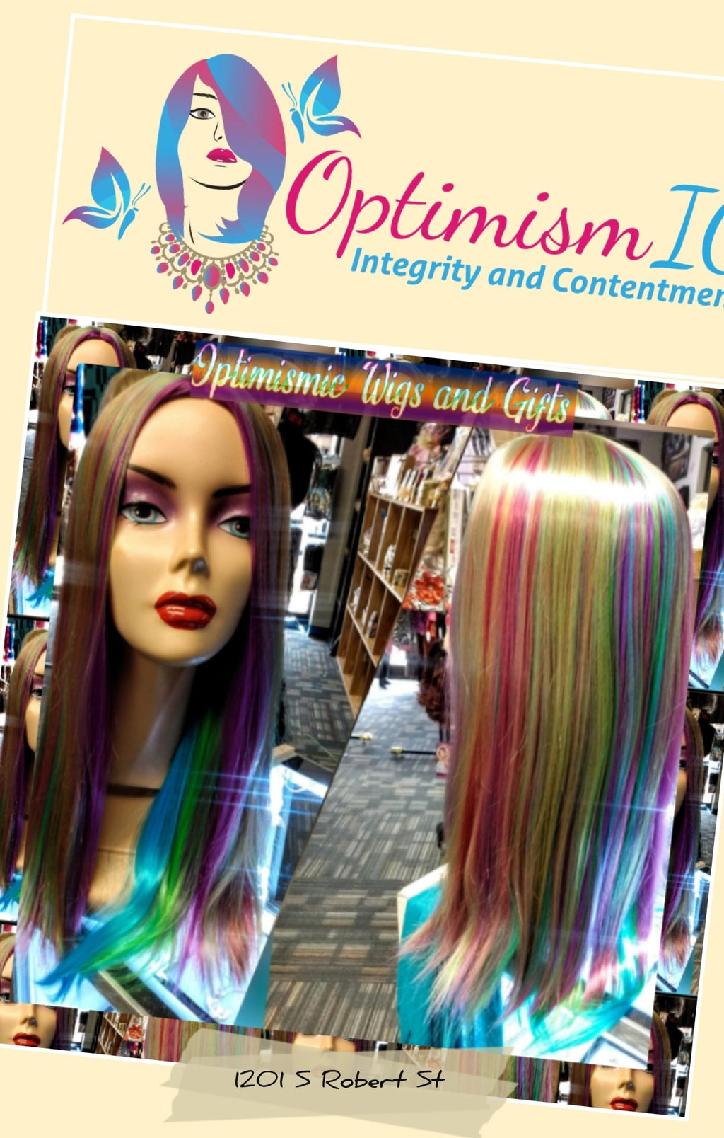 Vibez Rainbow Wig $35 Optimismic Wigs and Gifts St Paul MN 55118 - OptimismIC Wigs and Gifts
