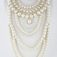 6 Layered Pearl necklace set $12.50 Optimismic Wigs and Gifts West St Paul MN - OptimismIC Wigs and Gifts