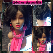 Black 100% Human Hair Lace Front  at Optimismic Wigs and Gifts. Wigs near me. Carol $99 black 100% 8 inch center part Human Hair Lace Front Wig at Optimismic Wigs and Gifts. black human hair lace front wigs near me.