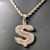 Dollar Sign Pendant Necklace W Rope at Optimismic Wigs and Gifts