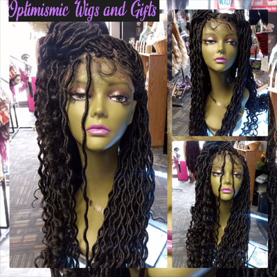 Wig Benefits

Unlimited Styling options

5 Minute Styling

Cut Lace Wear and Go

Pre-styled and Pre-colored

Glueless for easy wear

Nubia Goddess Locc Wig Lace Front Wig Product Details 

Hair Wig Color: Black 1

Hair Wig Coverage: Full Coverage

Hair Wig Fiber: Synthetic 

Heat Resistant: Yes

Hair Pattern: Goddess Loccs

Hair Length: Extra Long 32 Inches

Lace Part Type: Center/Side

Parting Space: 5