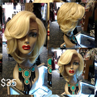shop blonde wigs in west saint paul at optimismic wigs and gifts shop.