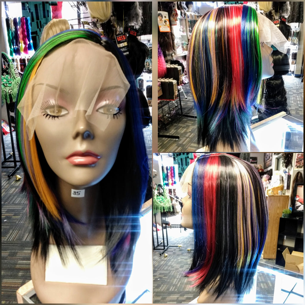 Shop unicorn colorful lace front wigs bobs in saint paul at optimismic wigs and gifts west saint paul.