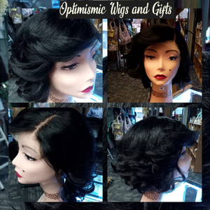 black ashlund 100% Human Hair lace front wig at Optimismic Wigs and Gifts 