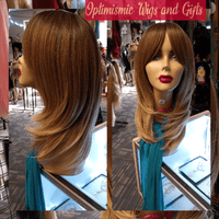 Blossoms Ombre Brown Synthetic Glueless Bang Wig $59 Optimismic Wigs and Gifts St Paul MN 55118 - OptimismIC Wigs and Gifts