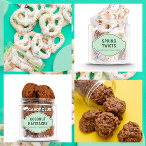 Shop Spring Twist and Coconut Haystacks Candy at Optimismic wigs and gift shop 