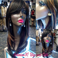 Siren Black Red Gold Balayage Synthetic Glueless Wigs $79 at OptimismIC Wigs and Gifts West St Paul MN - OptimismIC Wigs and Gifts